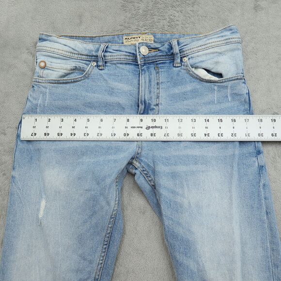 Alcott Jeans Mens Size 32x30 Blue Slim Fit Flex Denim Pants Distressed Fading - Picture 15 of 16